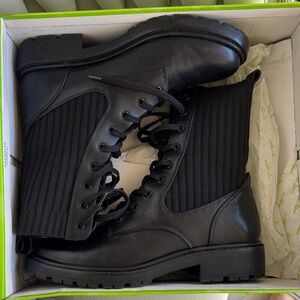 New Sam Edelman Black Lace-Up Boots 8.5 size